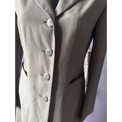 Blazer long vert olive cintré vintage — Taille 36/38