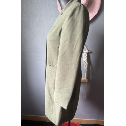 Blazer long vert olive cintré vintage — Taille 36/38