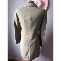 Blazer long vert olive cintré vintage — Taille 36/38