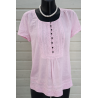 Blouse Caroll rose pastel coton broderie — taille 44 — bohème chic