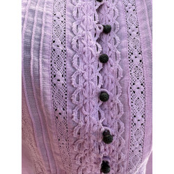 Blouse Caroll rose pastel coton broderie — taille 44 — bohème chic