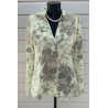 Blouse Aigle verte imprimé floral coton — taille 42 — bohème chic