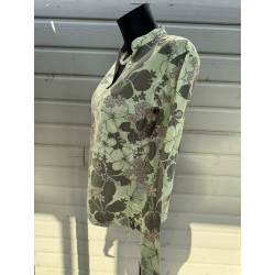 Blouse Aigle verte imprimé floral coton — taille 42 — bohème chic