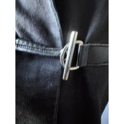 Veste noire Figure Libre coupe croisée moderne — Fermoir métal — Taille 44