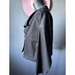 Veste noire Figure Libre coupe croisée moderne — Fermoir métal — Taille 44
