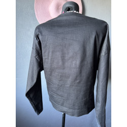 Veste noire Figure Libre coupe croisée moderne — Fermoir métal — Taille 44