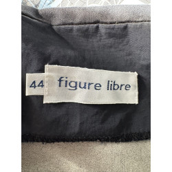 Veste noire Figure Libre coupe croisée moderne — Fermoir métal — Taille 44