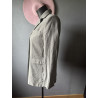 Blazer long vintage Episode gris taupe rayé — Taille 40