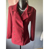 Blazer vintage rouge Pourquoi Pas Paris double boutonnage — Taille 38