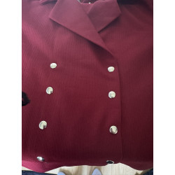 Blazer vintage rouge Pourquoi Pas Paris double boutonnage — Taille 38