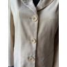 Ensemble tailleur vintage beige blazer long et jupe — Style 80/90