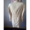 Ensemble tailleur vintage beige blazer long et jupe — Style 80/90