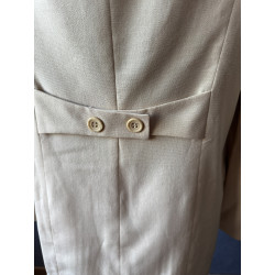 Ensemble tailleur vintage beige blazer long et jupe — Style 80/90