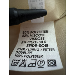 Ensemble tailleur vintage beige blazer long et jupe — Style 80/90