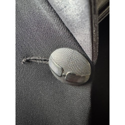 Veste habillée vintage Léo Guy Paris noir col satiné — Taille 48