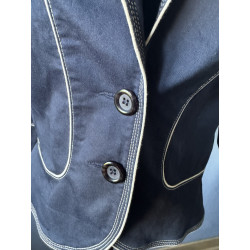 Blazer Antonelle bleu marine surpiqûres contrastées — Taille 42