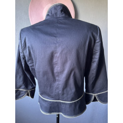 Blazer Antonelle bleu marine surpiqûres contrastées — Taille 42