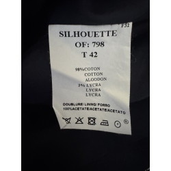 Blazer Antonelle bleu marine surpiqûres contrastées — Taille 42