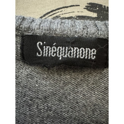 Robe maille grise Sinéquanone vintage – Coupe cintrée – Détail rubans – Années 2000