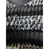 Pull noir & blanc NAF NAF – Dos lacé – Maille métallisée 36-38