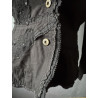 Veste noire Xanaka – Esprit Y2K bohème chic – Dentelle & perles 38-40