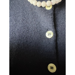 Cardigan bleu marine Rodier – Maille laine – Classique intemporel 38