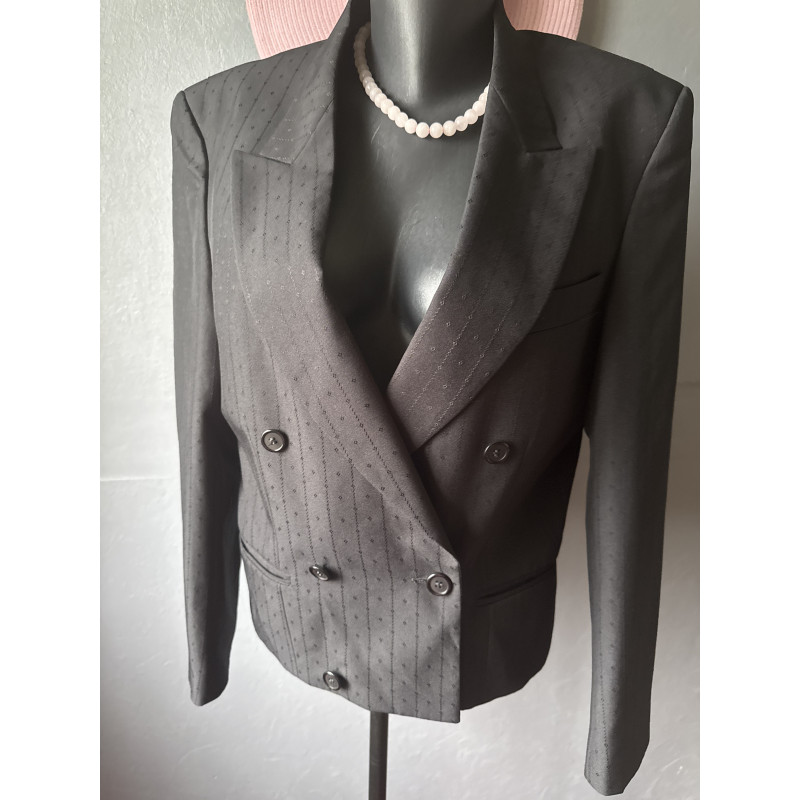 Blazer croisé Made in France – Motif discret ton sur ton – Taille 44/46