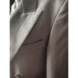 Blazer croisé Made in France – Motif discret ton sur ton – Taille 44/46