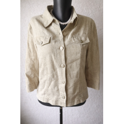 Blazer beige naturel – Fibre naturelle 100 % ramie – Taille 40/42