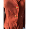 Blazer long rouille Flor da Moda – Boutons dorés – Taille 38/40