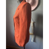 Blazer long rouille Flor da Moda – Boutons dorés – Taille 38/40