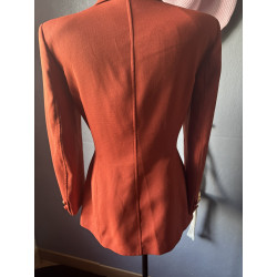 Blazer long rouille Flor da Moda – Boutons dorés – Taille 38/40