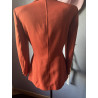 Blazer long rouille Flor da Moda – Boutons dorés – Taille 38/40