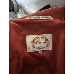 Blazer long rouille Flor da Moda – Boutons dorés – Taille 38/40