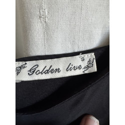 Combishort noir Golden Love – bretelles réglables – taille S