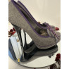 Escarpins Café Noir T38 talons 12 cm plateforme gris violet