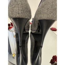 Escarpins Café Noir T38 talons 12 cm plateforme gris violet