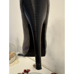 Escarpins Café Noir T38 talons 12 cm plateforme gris violet