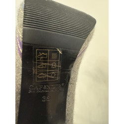 Escarpins Café Noir T38 talons 12 cm plateforme gris violet