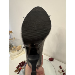 Escarpins Café Noir T38 talons 12 cm plateforme gris violet