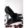 Escarpins Vicini cuir noir T41 talons 10 cm Made in Italy