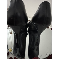 Escarpins Vicini cuir noir T41 talons 10 cm Made in Italy