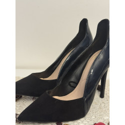 Escarpins Zara Trafaluc noir vernis & suédine T37 talons 11 cm