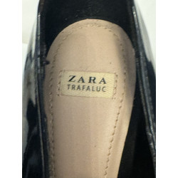 Escarpins Zara Trafaluc noir vernis & suédine T37 talons 11 cm