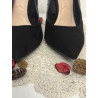 Escarpins Zara Trafaluc noir vernis & suédine T37 talons 11 cm