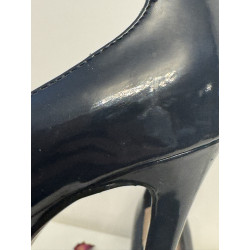 Escarpins Zara Trafaluc noir vernis & suédine T37 talons 11 cm