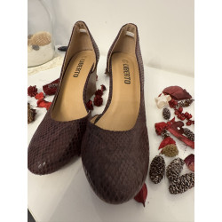 Escarpins compensés Liberto T37 bordeaux effet python