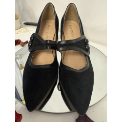 Escarpins San Marina LAMIERA noir daim bride boutons – T37