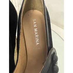 Escarpins San Marina LAMIERA noir daim bride boutons – T37