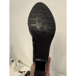 Escarpins Besson cuir noir talon épais plateforme – T39